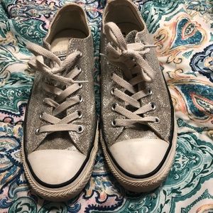 Silver Glitter Converse unisex **EUC**